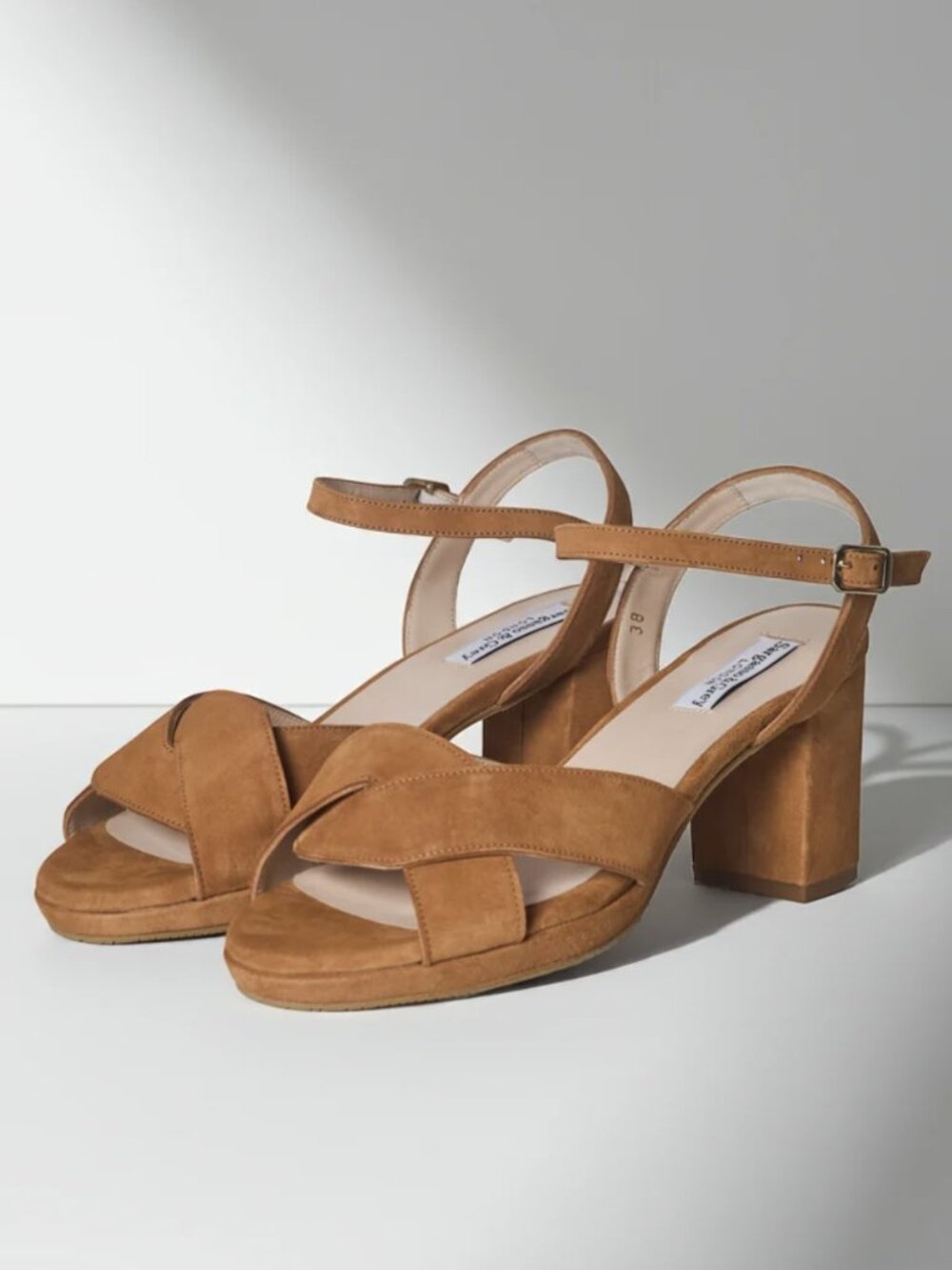 New Sargasso & Grey Belle Tan Suede Sandals 8 EE